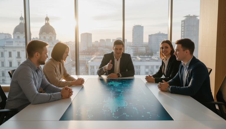 Zespół ekspertów od reklam Facebook Ads w Białymstoku pracujący nad kampanią klienta.